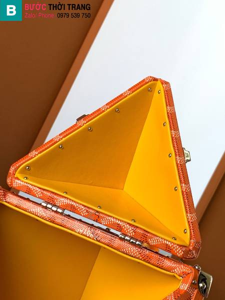 Túi hình hộp Goyard siêu cấp canvas màu cam size 12.5cm