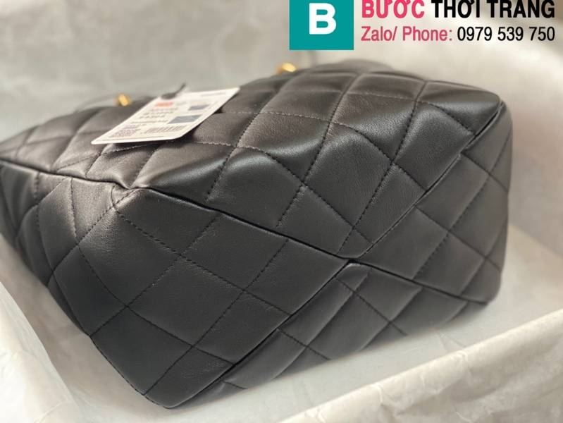 Túi xách Chanel Tote cao cấp da cừu màu đen size 27cm