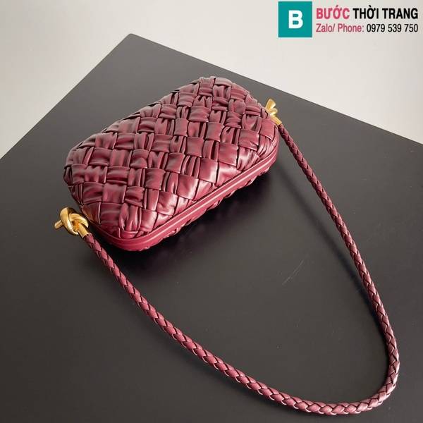 Túi xách Bottega Veneta Knot cao cấp da bò màu đỏ đô size 20.5cm