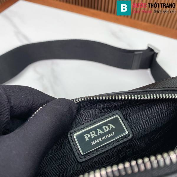 Túi đeo chéo Prada siêu cấp da bê màu đen size 20cm