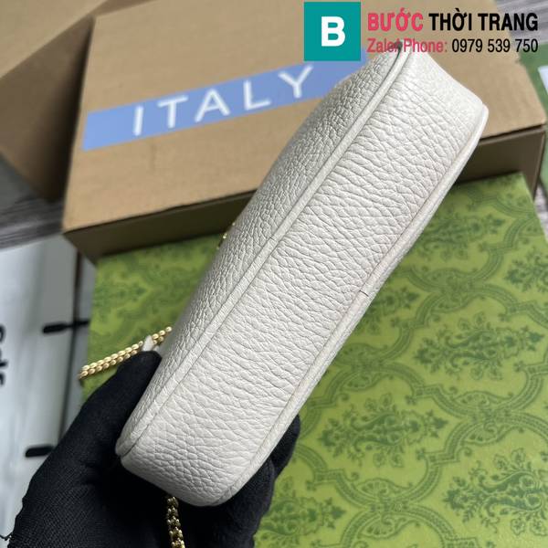  Túi xách Gucci Marmont siêu cấp da bê màu trắng size 18.5cm
