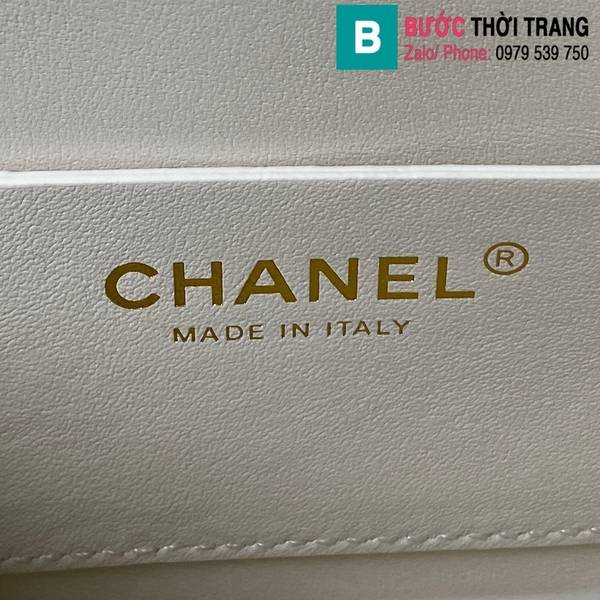 Túi xách Chanel Xiaoxiang B cao cấp da bê màu trắng size 20cm