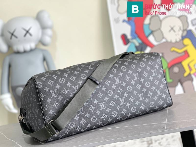 Túi xách Louis Vuitton Keepall Bandouliere siêu cấp monogram màu đen size 50cm