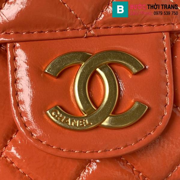 Túi xách Chanel hobo siêu cấp da bò màu cam size 21.5cm