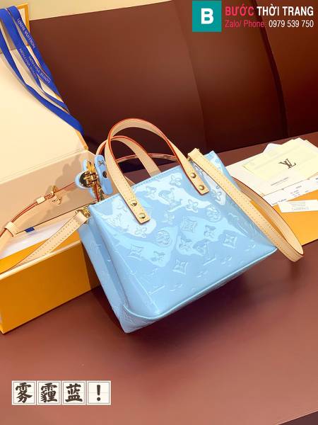 Túi xách Louie Vuitton Reade siêu cấp da bê màu xanh lam size 22cm