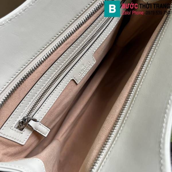 Túi xách Gucci Petite GG small tote bag cao cấp da bê màu trắng size 28cm