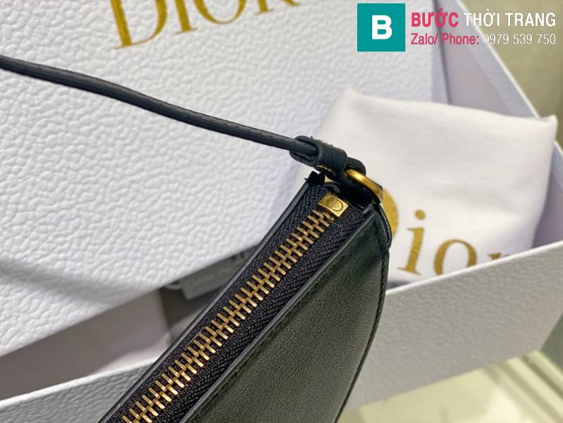 Túi xách Dior yên ngựa  siêu cấp da bò màu đen size 20cm