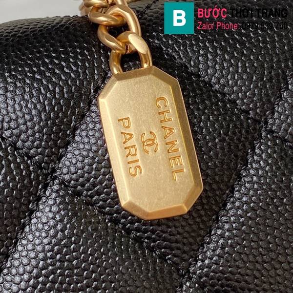 Túi xách Chanel Xiaoxiang B cao cấp da bê màu đen size 20cm