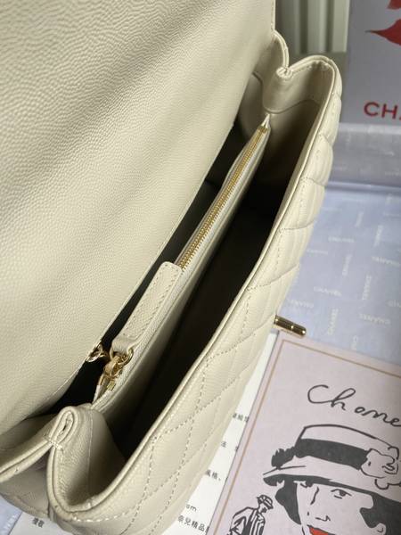 Túi xách Chanel cocohandle siêu cấp da bê màu trắng size 29cm 