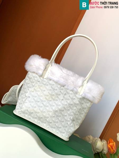 Túi xách Goyard Tote mini siêu cấp vải bạt màu trắng size 20cm