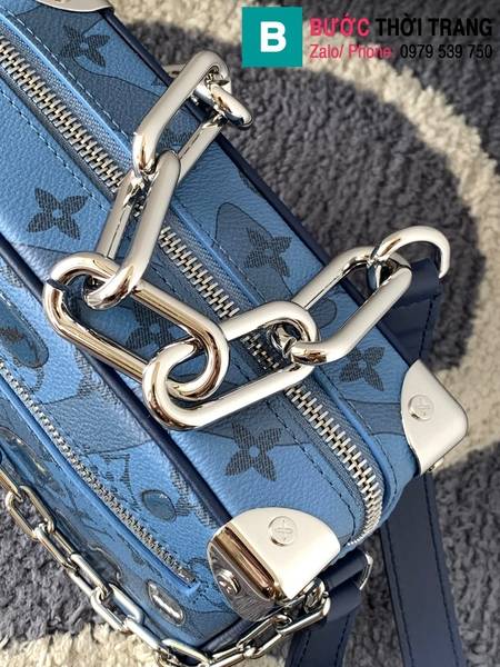 Túi xách Louis Vuitton Mini Soft Trunk cao cấp monogram màu xanh đậm size 18cm