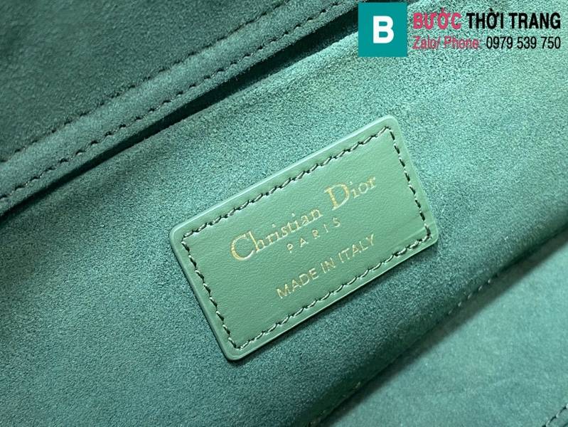 Túi xách Dior Lady cao cấp canvas màu xanh size 26cm