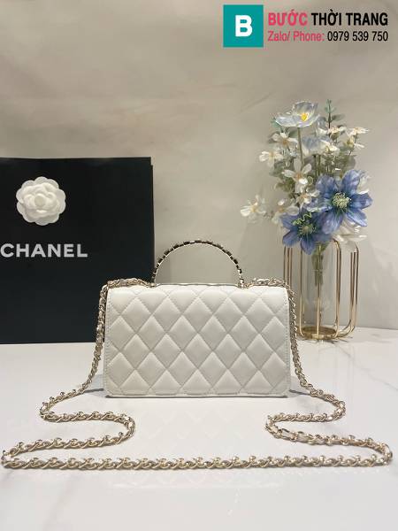 Túi xách Chanel woc siêu cấp da bê màu trắng size 18.5cm
