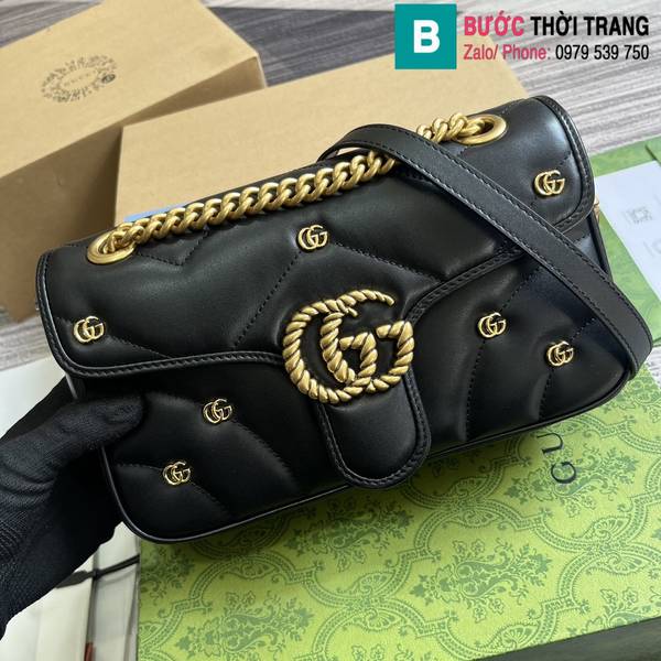 Túi xách Gucci Marmont siêu cấp da bê màu đen size 26cm
