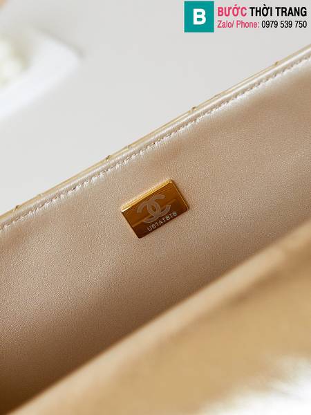 Túi đeo chéo Chanel siêu cấp da bò màu vàng size 23.5cm