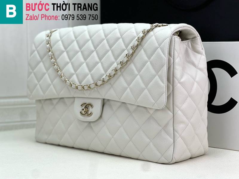 Túi xách Chanel Cf bag siêu cấp da bê màu trắng size 27cm