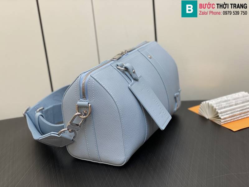 Túi xách Louis Vuitton City Keepall siêu cấp da bò màu xanh nhạt size 27cm