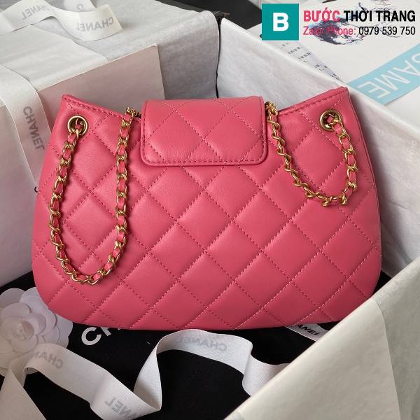 Túi xách Chanel Baguette bag siêu cấp da cừu màu hồng size 25.5cm 