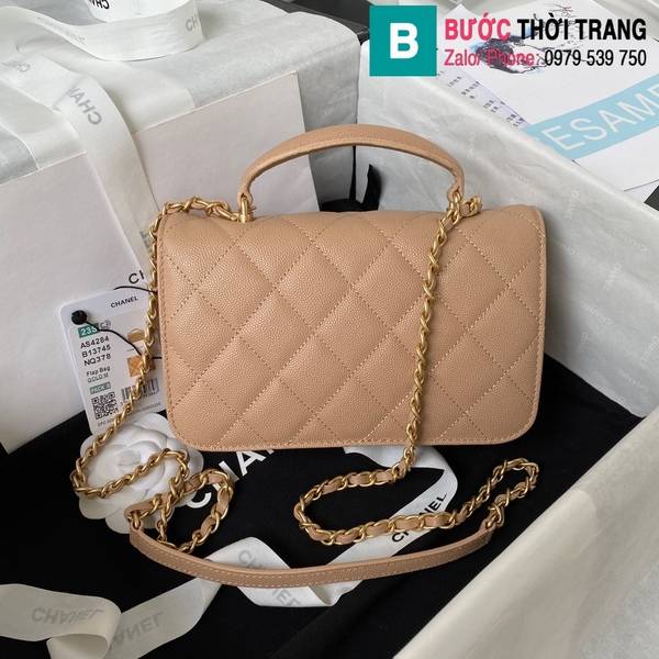 Túi xách Chanel Xiaoxiang B cao cấp da bê màu nude size 20cm