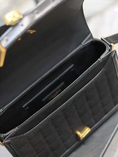 Túi xách Saint Laurent Solferino Box siêu cấp da bê màu đen size 23cm 