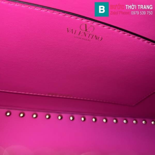 Túi xách Valentino Garavani Rockstude siêu cấp da bê màu hồng đậm size 34cm