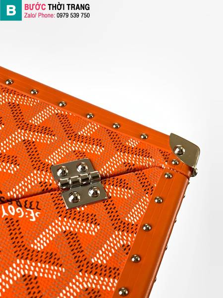 Túi hình hộp Goyard siêu cấp canvas màu cam size 12.5cm