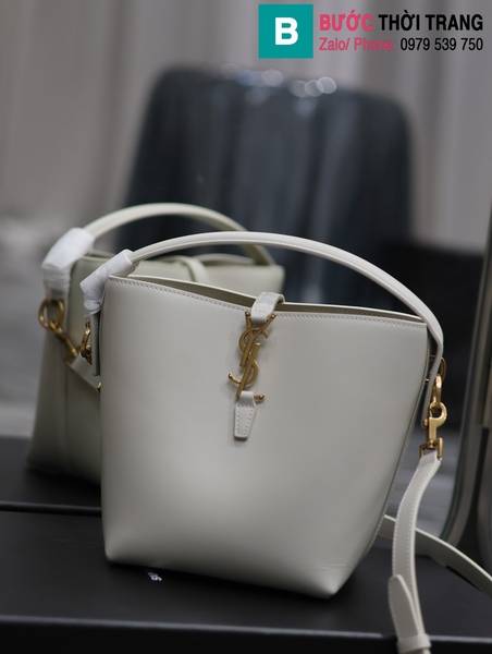 Túi xách Saint Laurent cao cấp da bê màu trắng size 17cm 