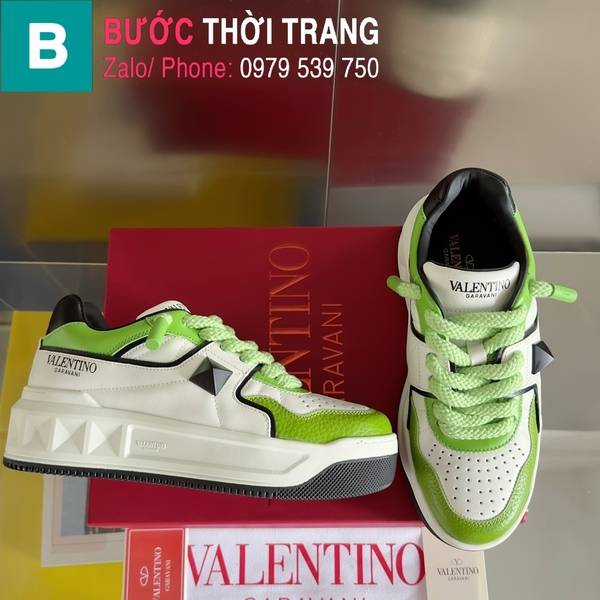 Giày thể thao Valentino PinkPp độn đế 6cm màu trắng xanh