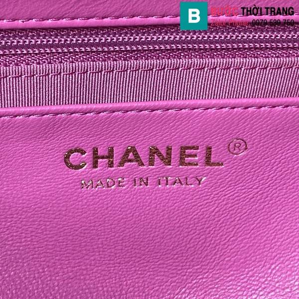 Túi xách Chanel Flap bag cao cấp da cừu màu tím size 25cm 