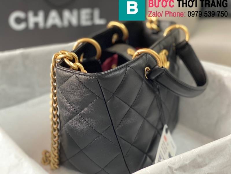 Túi xách Chanel Tote cao cấp da cừu màu đen size 27cm