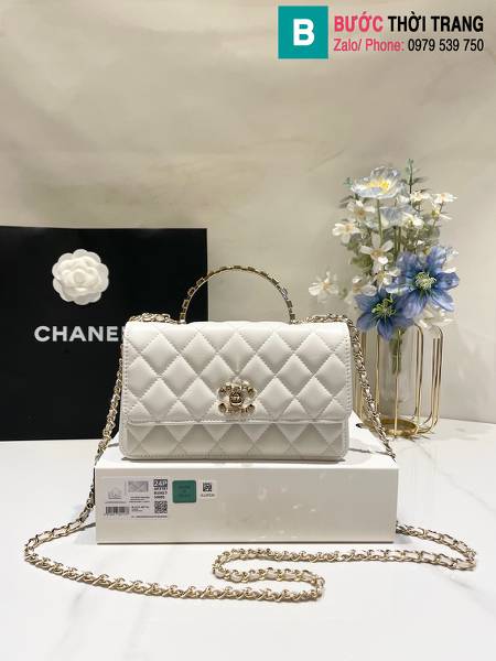 Túi xách Chanel woc siêu cấp da bê màu trắng size 18.5cm
