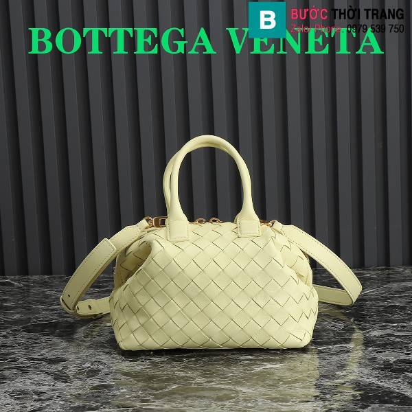 Túi xách Bottega Veneta Bowling siêu cấp da bò màu vàng size 20.5cm 