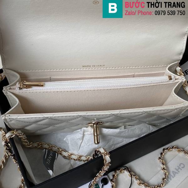Túi xách Chanel woc siêu cấp da bê màu trắng size 19cm 