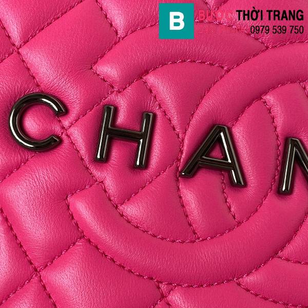 Túi xách Chanel ngôi sao siêu cấp da bê màu hồng đậm size 22.5cm 