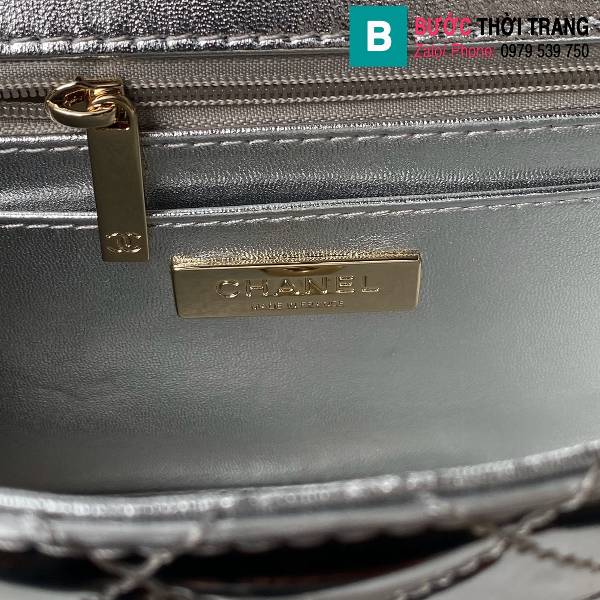 Túi xách Chanel ngôi sao siêu cấp da bê màu bạch kim size 24cm 