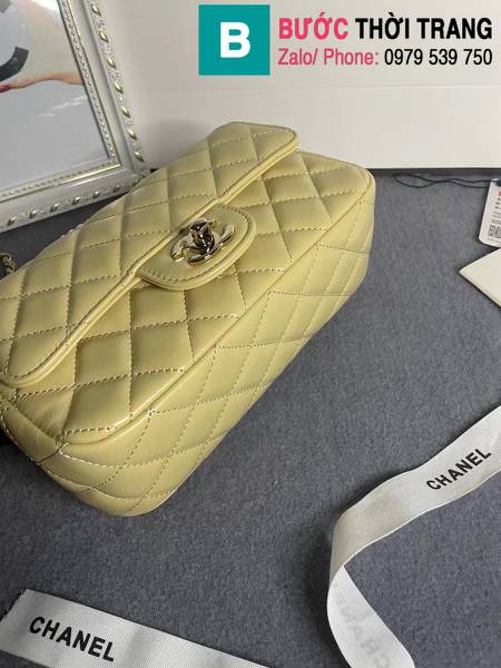 Túi xách Chanel cf siêu cấp da bê màu vàng size 20cm