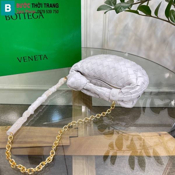 Túi xách Bottega Veneta Mini Jodie cao cấp da cừu màu trắng size 23cm