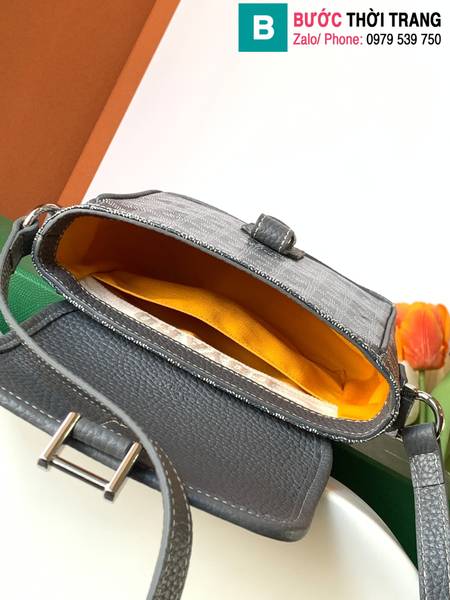 Túi xách Goyard mini siêu cấp canvas màu xám size 16cm