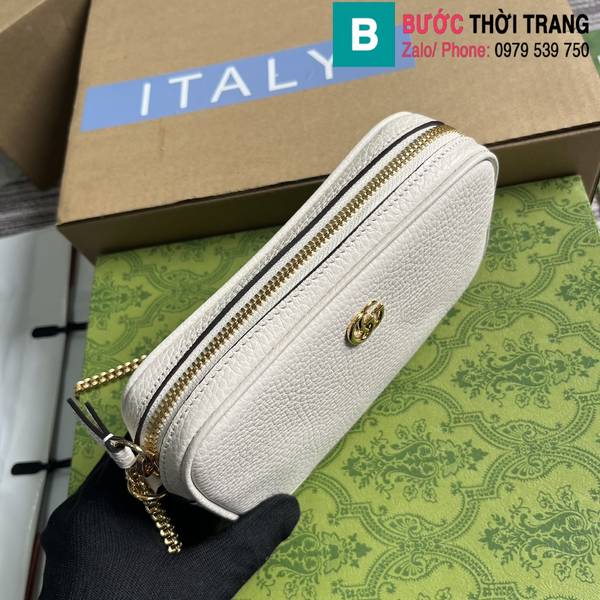  Túi xách Gucci Marmont siêu cấp da bê màu trắng size 18.5cm