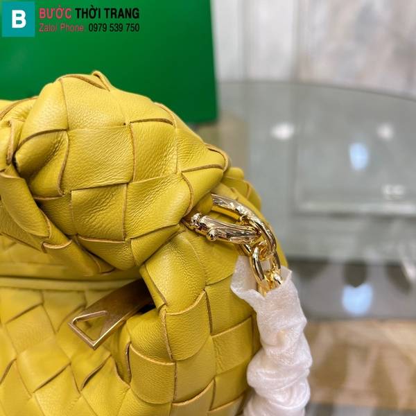 Túi xách Bottega Veneta Mini Jodie cao cấp da cừu màu vàng đậm size 23cm
