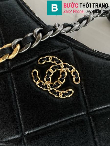 Túi xách Chanel hobo siêu cấp da cừu màu đen size 24cm 