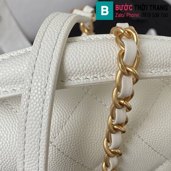 Túi xách Chanel Xiaoxiang B cao cấp da bê màu trắng size 20cm