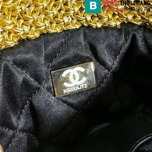 Túi xách Chanel mini Bag siêu cấp canvas màu đen size 23cm