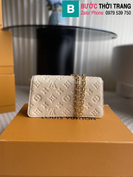 Túi xách Louis Vuitton Wallet On Chain Métic siêu cấp da bò màu trắng ngà size 22cm