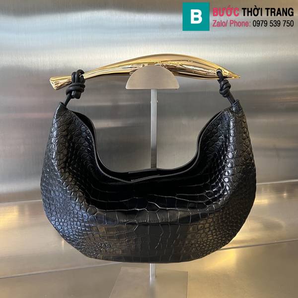 Túi xách Bottega Veneta siêu cấp da cá sấu màu đen size 33cm 