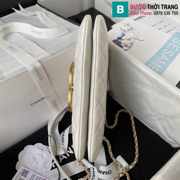 Túi xách Chanel Baguette bag siêu cấp da cừu màu trắng size 24cm