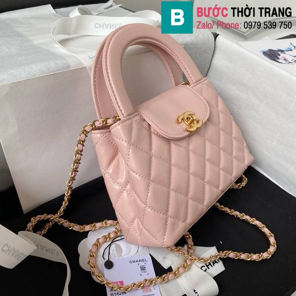 Túi xách Chanel Mini Shopping Bag siêu cấp da cừu màu hồng nude size 19cm