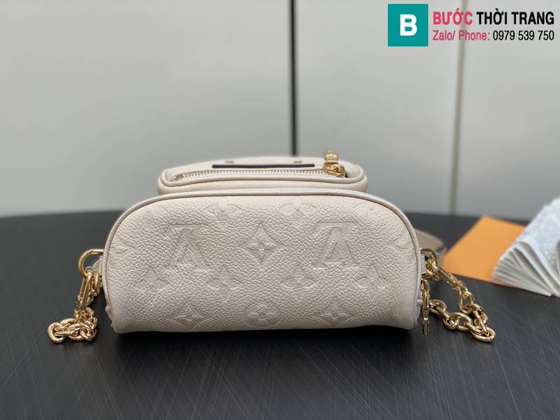 Túi xách Louis Vuitton Mini Bumbag siêu cấp da bê màu trắng size 17cm 