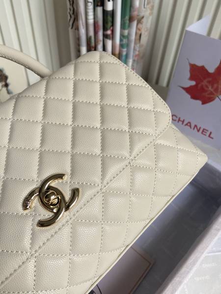 Túi xách Chanel cocohandle siêu cấp da bê màu trắng size 29cm 