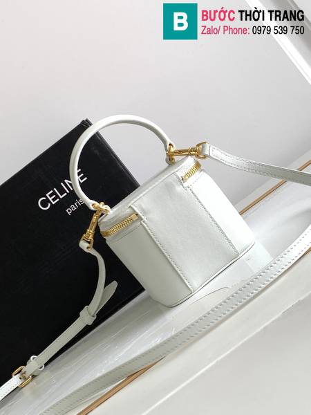 Túi xách Celine mini siêu cấp da bò màu trắng size 9.5cm